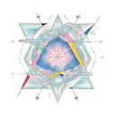 A mathematical formula intertwining with a constellation of stars tattoo design idea