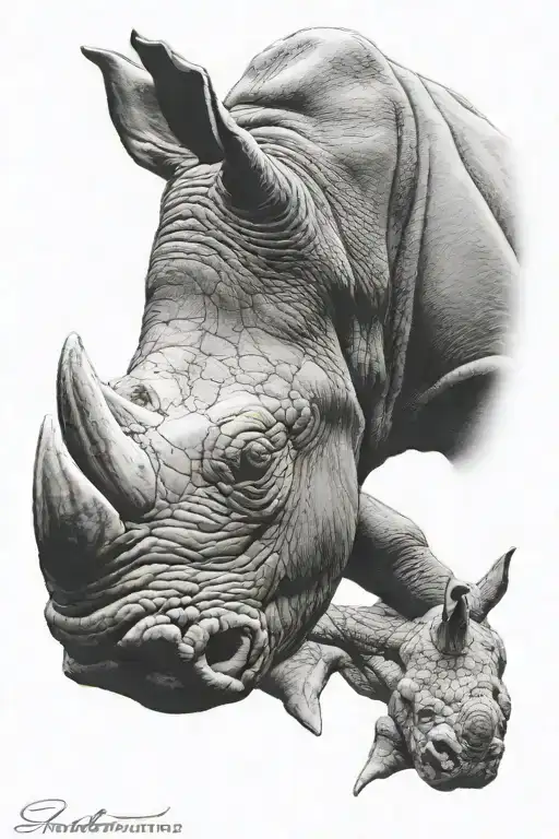 Rear forearm Rhino Horn tattoo design tattoo design idea