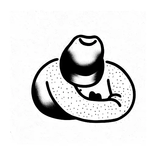 fat man swallowing hot dogs tattoo design idea