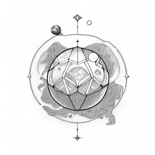planets and softwares tattoo design idea
