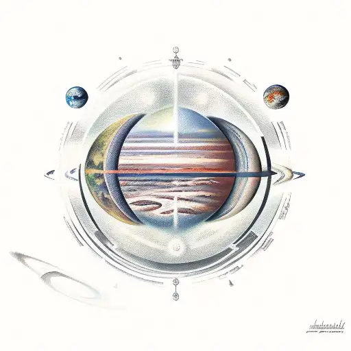 planets and softwares tattoo design idea