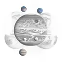 planets and softwares tattoo design idea