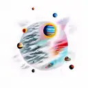 planets and softwares tattoo design idea