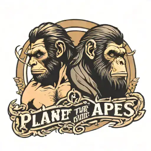 planet of the apes with words Cesar love human more than apes tattoo design idea