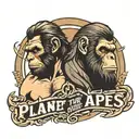planet of the apes with words Cesar love human more than apes tattoo design idea
