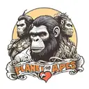 planet of the apes with words Cesar love human more than apes tattoo design idea