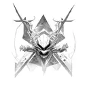 A fusion of Evangelion and dark fantasy elements tattoo design idea