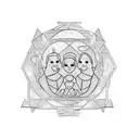 I jeed a tattoo that resembles our family in lines and circles of 2 boys and husband and wife in lones and corcles tattoo design idea