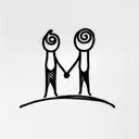 I need a tattoo that resembles our family of 2 boys and husband and wife in lines and circles abstract tattoo design idea