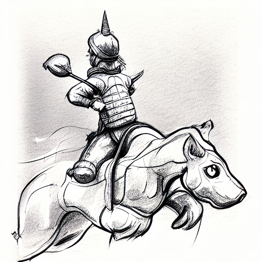 A hotdog riding a horse tattoo design idea