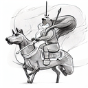 A hotdog riding a horse tattoo design idea