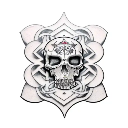 caveira com cruz  tattoo design idea