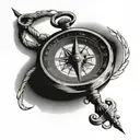 birth date weight time blowline compass tattoo design idea