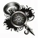 birth date weight time blowline compass tattoo design idea