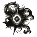 birth date weight time blowline compass tattoo design idea