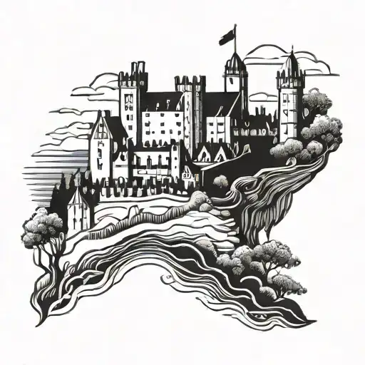 scotland castle  tattoo design idea