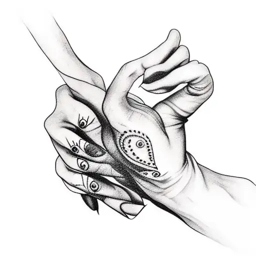 hand tattoo that resembels flowing blood from knuckles to end of index , middle , ring and little finger tattoo design idea