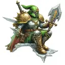 Link as space marine with master sword. warhammer 40k logo  tattoo design idea