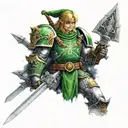 Link as space marine with master sword. warhammer 40k logo  tattoo design idea