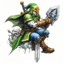 Link as space marine with master sword. warhammer 40k logo  tattoo design idea