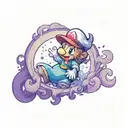 paper Mario the thousand year door shadow queen  tattoo design idea