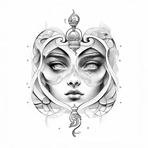 lower case words that say aphrodite & adonis tattoo design idea