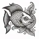 Single Fish swimming tattoo design idea