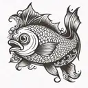 Single Fish swimming tattoo design idea
