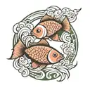 Fish ying yang tattoo design idea
