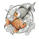 Fish ying yang tattoo design idea