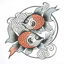 Fish ying yang tattoo design idea