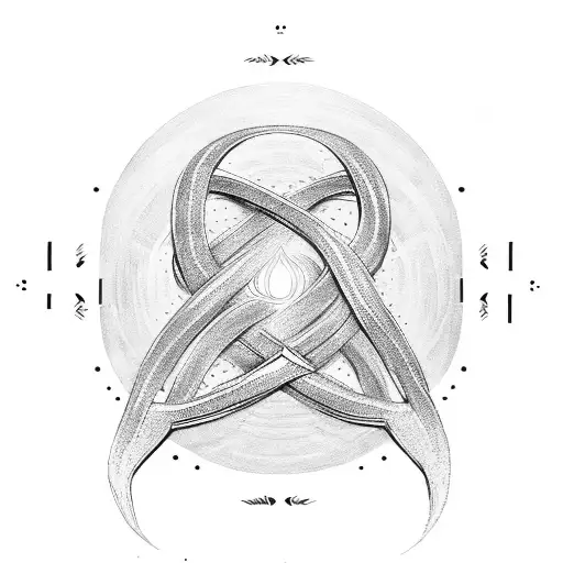 infinity symbol with M letter tattoo design idea