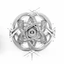 infinity symbol with M letter tattoo design idea