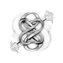 infinity symbol with M letter tattoo design idea