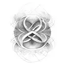 infinity symbol with M letter tattoo design idea