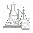 Incorporate elements of chemistry equipment (beakers, test tubes, etc.) into a unique tattoo design tattoo design idea