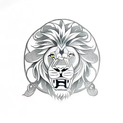 lion & taurus tattoo design idea