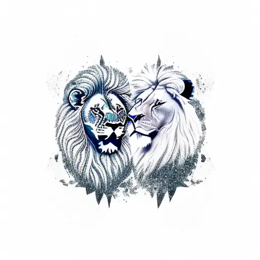 lion & taurus tattoo design idea