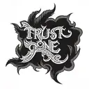 trust no one forearm sleeve tattoo design idea