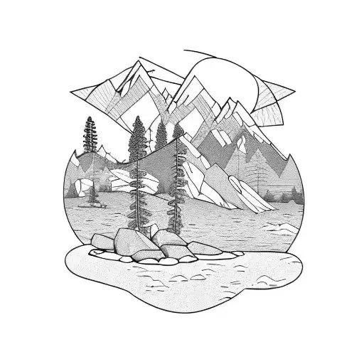Lake Tahoe, Yosemite, backpacking, rock climbing, camping tattoo design idea