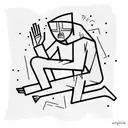 begging man tattoo design idea