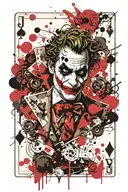 joker playing card tattoo design idea