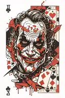 joker playing card tattoo design idea