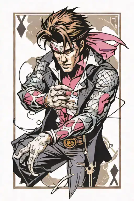 Gambit x men card design featuring tattoo design idea