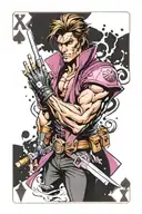 Gambit x men card design featuring tattoo design idea