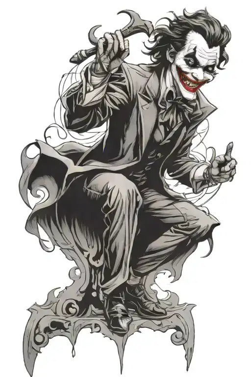 joker as a jester tattoo design idea