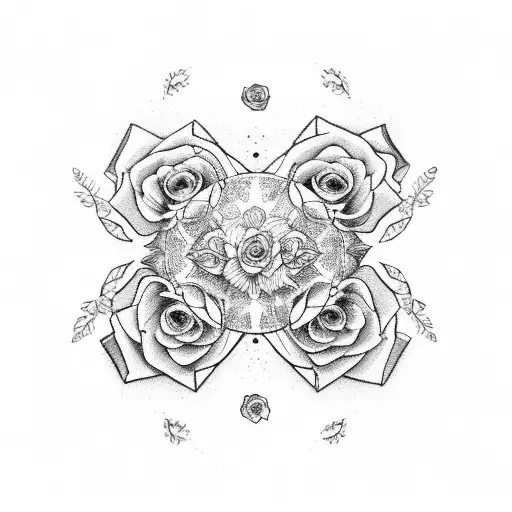 stairway to heaven with roses and doves  tattoo design idea