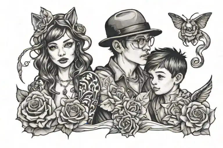 Lucas and violet tattoo design idea