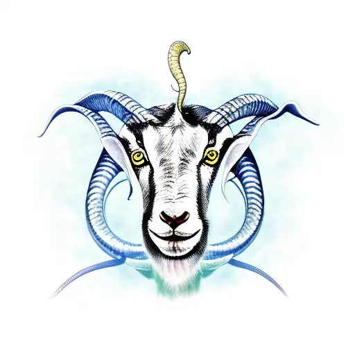 anaconda constricting goat, water  tattoo design idea