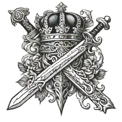 idea to cover sword and crown tattoo design inspired tattoo design idea